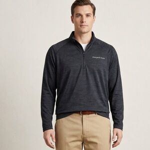 Men's vineyard vines Quarter-Zip Sankaty Grid Pullover Long Sleeve Shirt - xxl